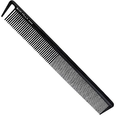 24-200004 SAM VILLA SIGNATURE SERIES LONG CUTTING COMB - BLACK 6/BOX